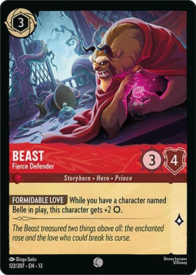 Disney Lorcana: Attack Of The Vine COMMON Beast - Fierce Defender #122/207