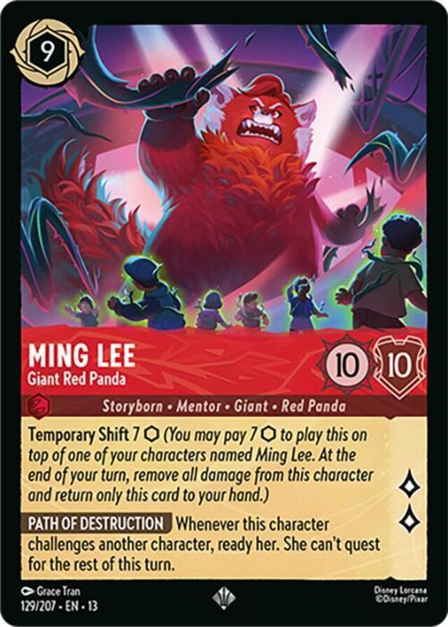 Disney Lorcana: Attack Of The Vine SUPER RARE Ming Lee - Giant Red Panda #129/207