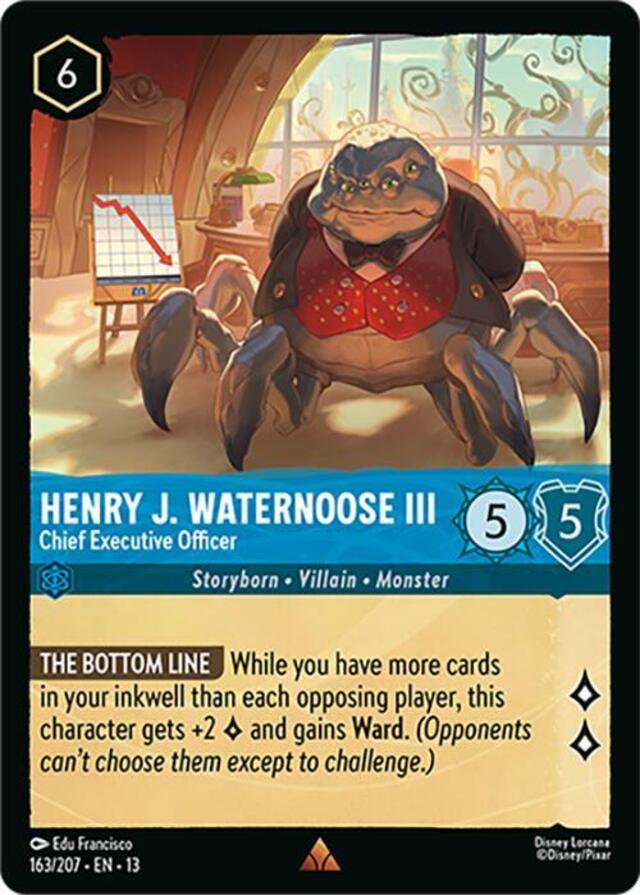 Disney Lorcana: Attack Of The Vine RARE Henry J Waternoose III - Chief Executive Officer #163/207