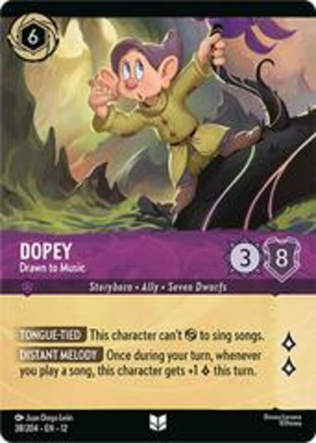 Disney Lorcana: Wilds Unknown UNCOMMON FOIL Dopey - Drawn To Music #38/204