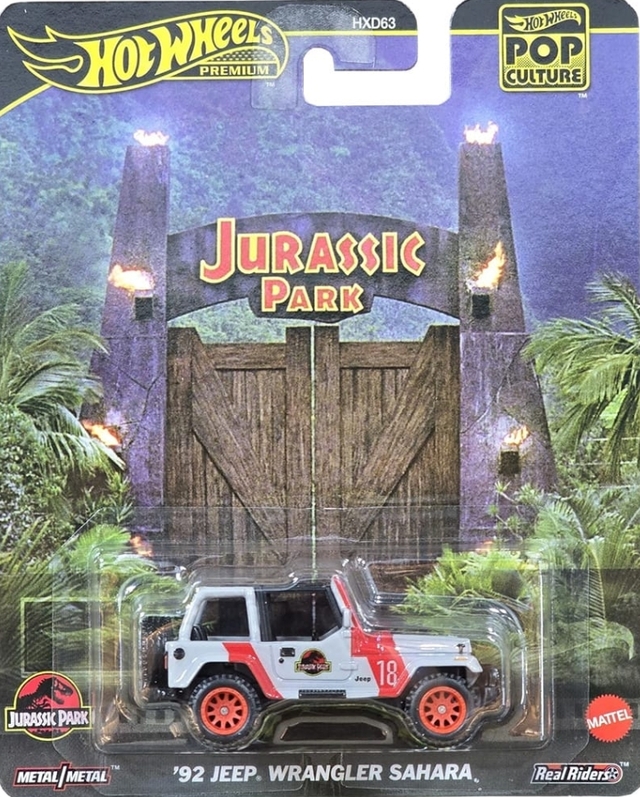 Hot Wheels 2025 Pop Culture '92 Jeep Wrangler Sahara - Jurassic Park