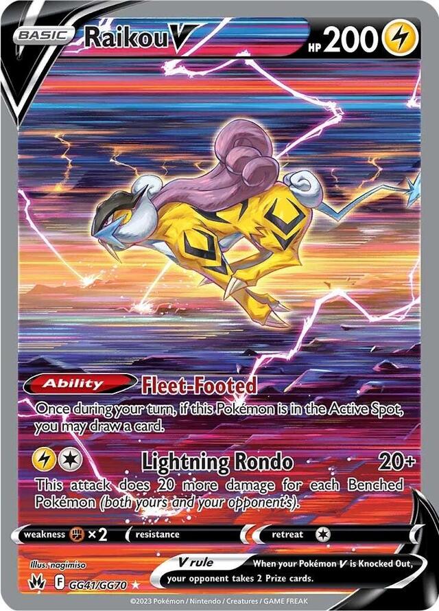 Raikou V #GG41 Pokemon Crown Zenith