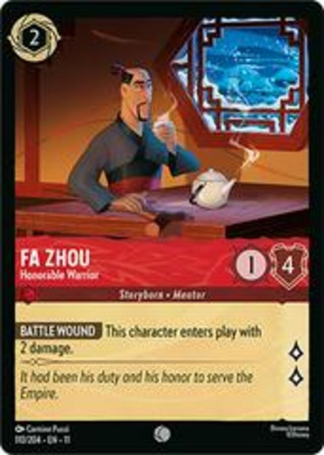Disney Lorcana: Winterspell COMMON Fa Zhou - Honorable Warrior #110/204