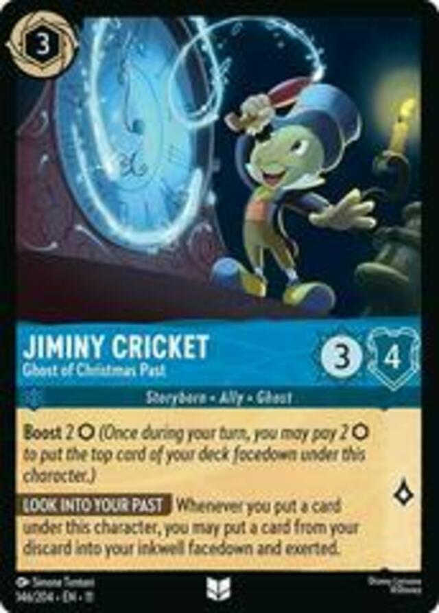 Disney Lorcana: Winterspell UNCOMMON FOIL Jiminy Cricket - Ghost Of Christmas Past #146/204