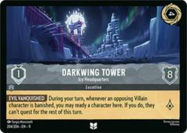 Disney Lorcana: Winterspell UNCOMMON Darkwing Tower - Icy Headquarters #204/204