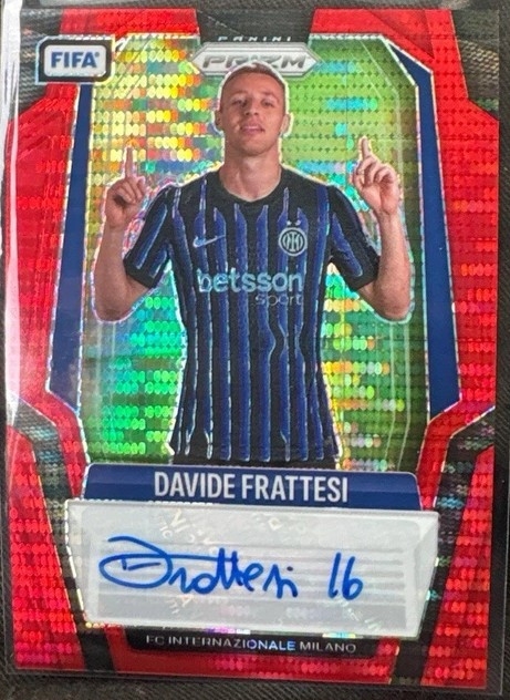 2025-26 Prizm FIFA Davide Frattesi Signatures Red Pulsar Prizm Auto #S-DF