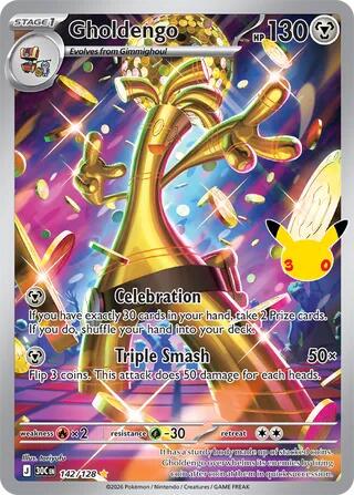 Pokemon TCG: Gholdengo 142/128 30th Celebrations