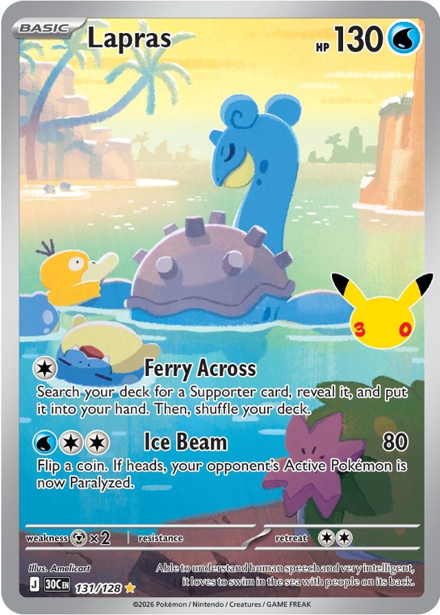 Pokemon TCG: Lapras 131/128 30th Celebrations