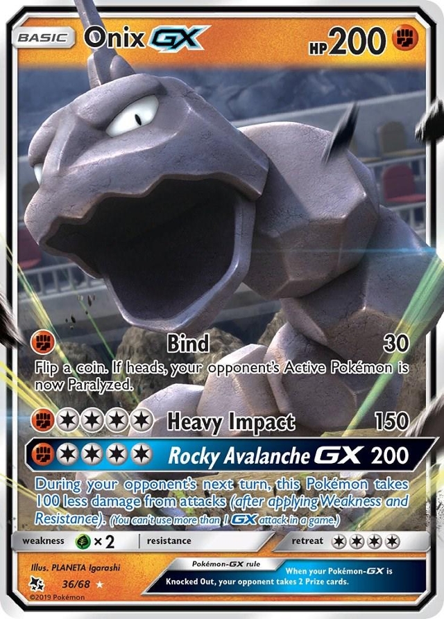 Pokemon TCG: Onix GX 36/68 Hidden Fates