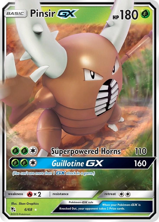 Pokemon TCG: Pinsir GX 6/68 Hidden Fates