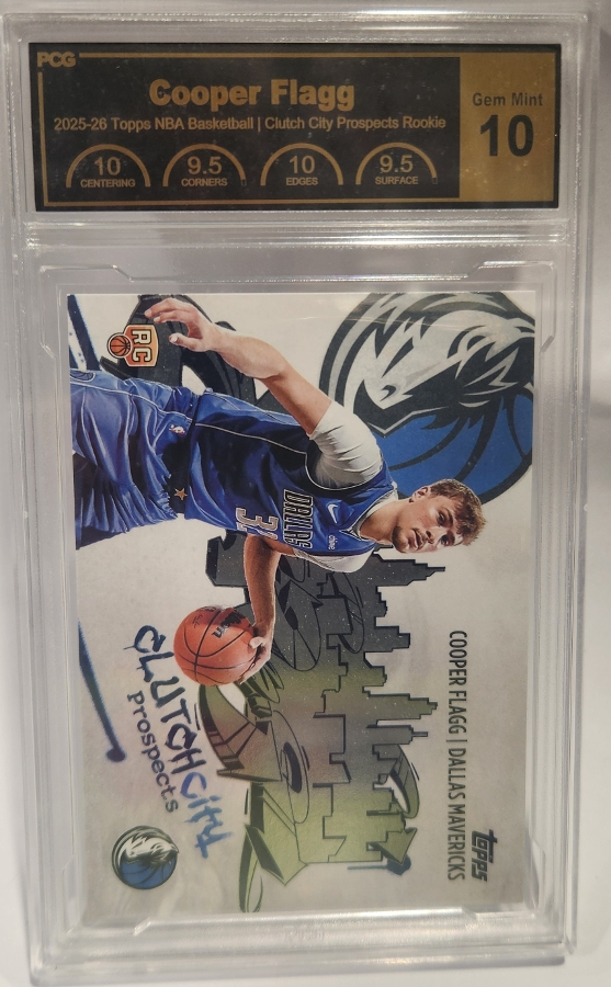 Cooper Flagg #CC-1 [Rookie] 2025 Topps Clutch City Prospect PCG 10