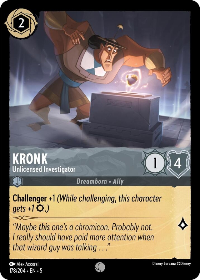 Disney Lorcana: Shimmering Skies COMMON FOIL Kronk - Unlicensed Investigator #178/204