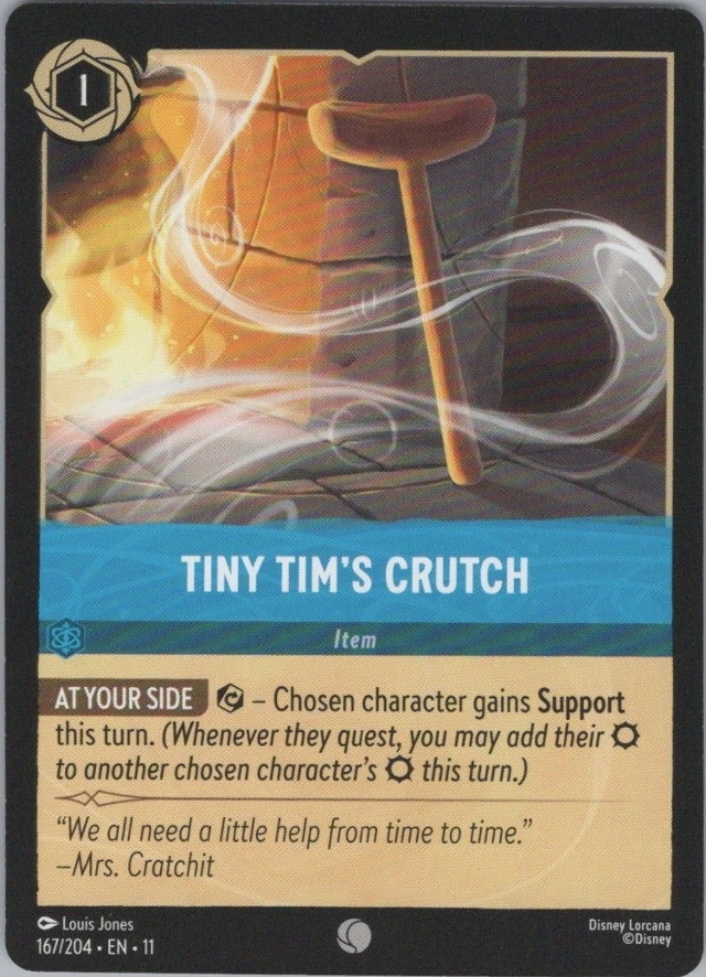Disney Lorcana: Winterspell COMMON FOIL Tiny Tim's Crutch #167/204