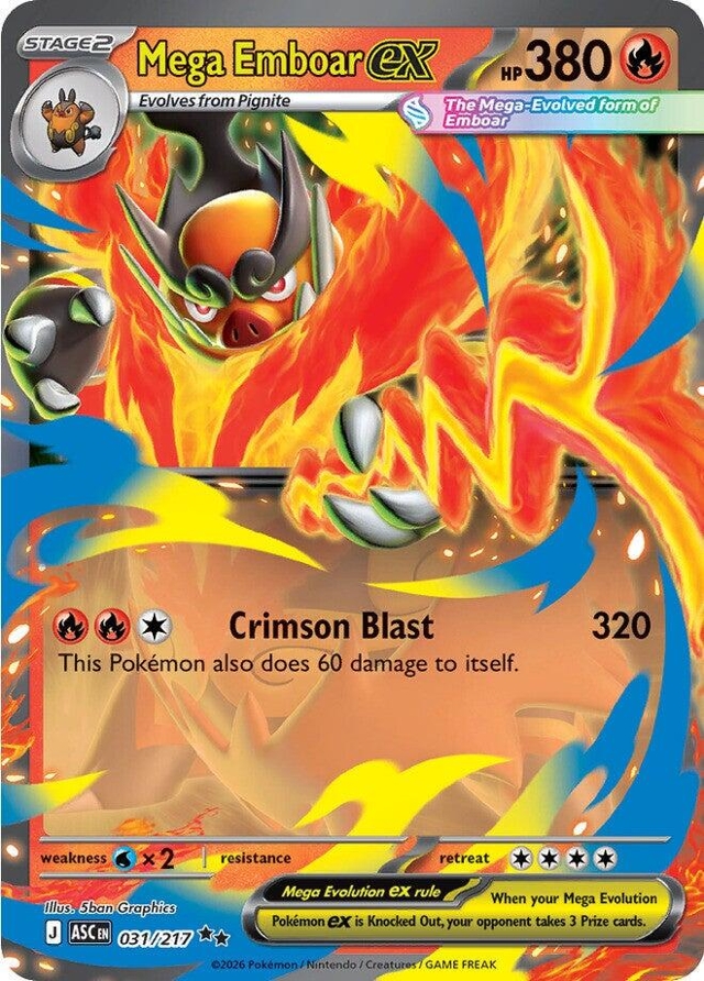 Mega Emboar ex #31 Pokemon Ascended Heroes