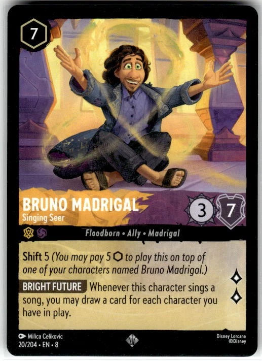 Disney Lorcana: Reign Of Jafar SUPER RARE Bruno Madrigal - Singing Seer #20/204
