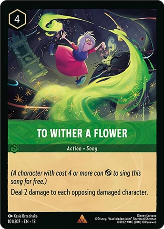 Disney Lorcana: Attack Of The Vine RARE To Wither A Flower #101/207