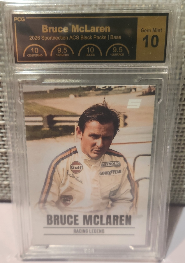 Bruce McLaren Auckland Card Show Black Packs PCG 10 Gem Mint