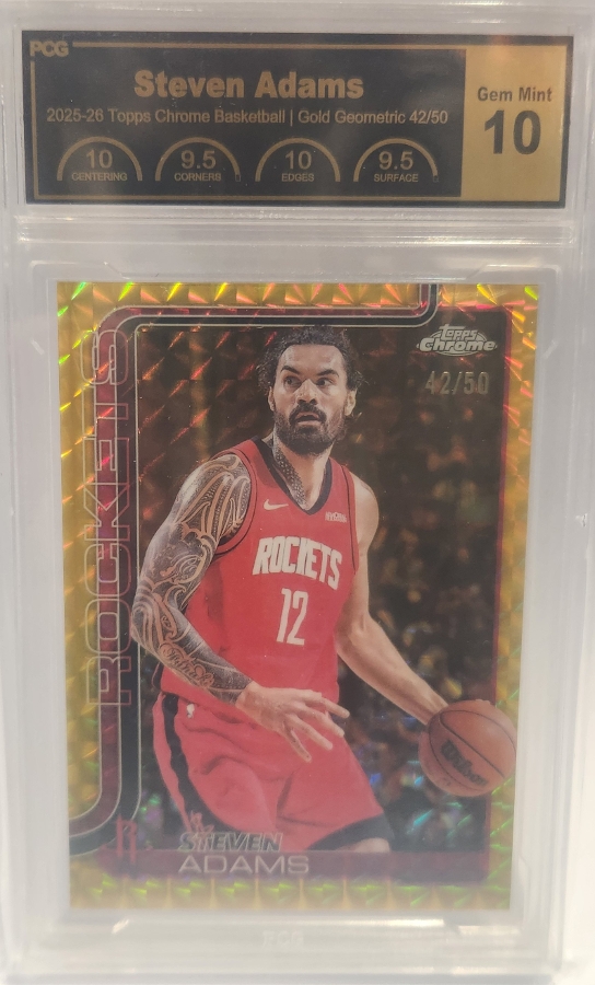 Steven Adams [Gold Geometric Refractor] #12 2025 Topps Chrome PCG 10