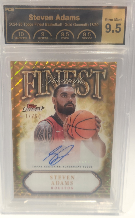 Steven Adams [Gold Geometric Refractor] #FA-SA 2024 Topps Finest Autograph PCG 9.5 Gem Mint