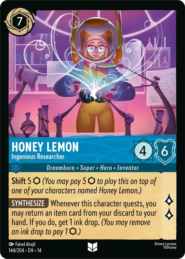 Disney Lorcana: Hyperia City UNCOMMON FOIL Honey Lemon - Ingenious Researcher #144/204