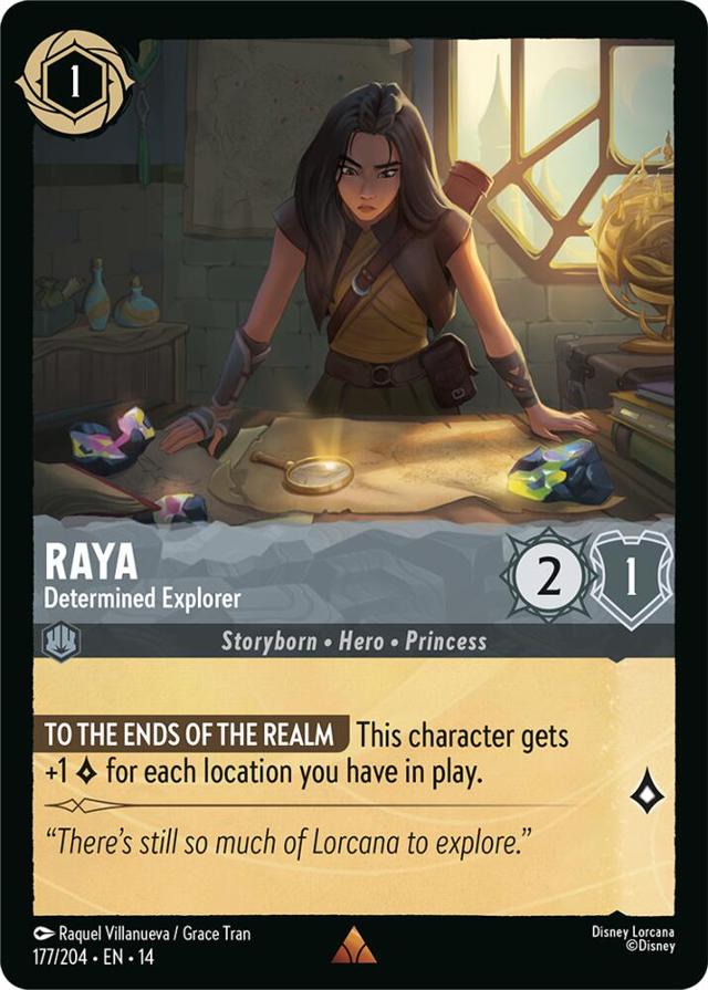 Disney Lorcana: Hyperia City RARE Raya - Determined Explorer #177/204