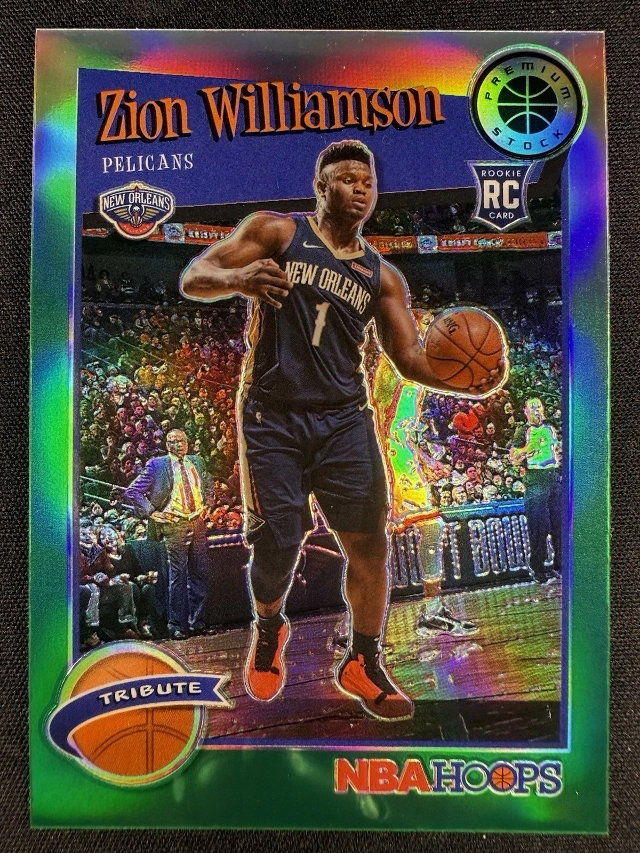 Zion Williamson Green Prizm #296 2019 Panini Hoops