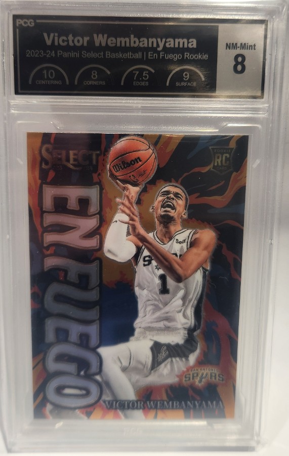 Victor Wembanyama RC #4 2023 Panini Select En Fuego PCG 8