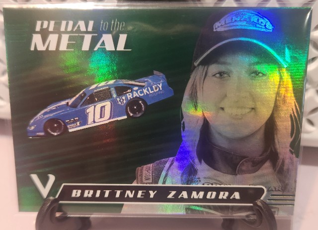 Brittney Zamora [Green] #17 2021 Panini Chronicles NASCAR Pedal to the Metal