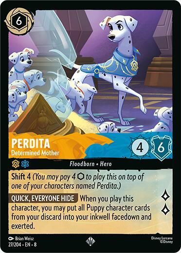 Disney Lorcana: Reign Of Jafar SUPER RARE FOIL Perdita - Determined Mother #27/204