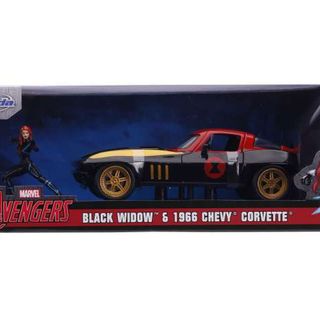 Jada Marvel Avengers Black Widow & 1966 Chevrolet Corvette  1/24
