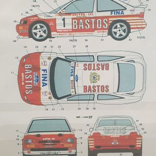 Studio 27 Decal Set Ford Escort Cosworth RS 1994 Ypres Rally Winner Patrick Snijers