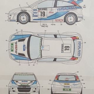 Studio 27 Decal Set Ford Focus WRC 2000 Finland Rally Tapio Laukkanen