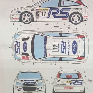 Studio 27 Decal Set Ford Focus WRC 2001 Monte Carlo Rally Francois Delecour
