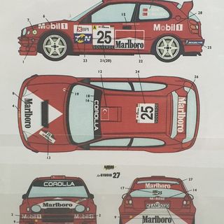 Studio 27 Decal Set Toyota Corolla WRC 1999 Rally Portugal Abdullah Bakhashab or Volkan Isik