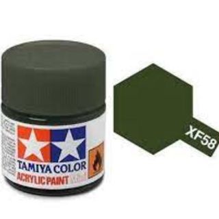 Tamiya Colour Acrylic Paint Mini 10ml - XF58 Olive Green