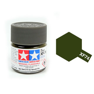 Tamiya Colour Acrylic Paint Mini 10ml - XF74 Olive Drab (JGSDF)