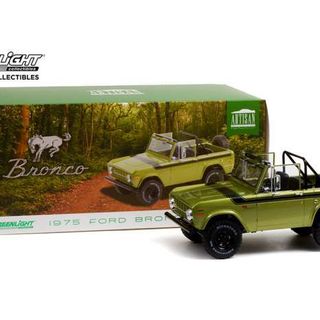 1975 Ford Bronco Sport Medium Green Glow Roadcar 1/18 Greenlight