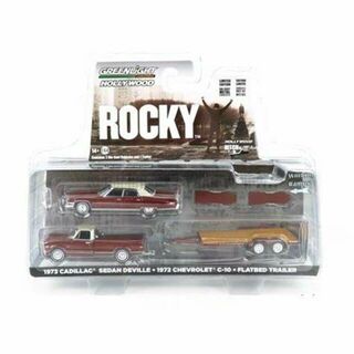 Greenlight 1973 Cadillac Sedan Deville-1972 Chevrolet C-10 Flatbed Trailer