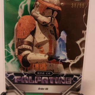 2024 Topps Chrome Star Wars Order 66 Rise of Palpatine Green Refractor 38/99 Numbered Trading Card
