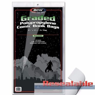 BCW Comic Bags Graded Resealable 9 X 13 7/16