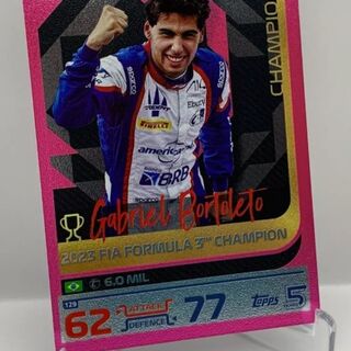 2024 Topps Turbo Attax Formula 1 Gabriel Bortoleto #129 Pink Foil Parallel