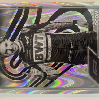 2024 Topps Chrome F1 Qualifying Lap Esteban Ocon 9 Black and White