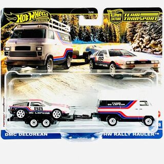 Hot Wheels Team Transport #78 DMC Delorean and HW Rally Hauler