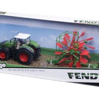 Bburago Fendt 1050 Vario Green Tractor with Whirl-Rake 1/43