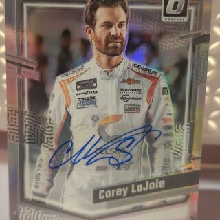 2024 Panini Donruss #13 Corey LaJoie Optic Signatures Silver Holo Prizm Autographed