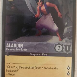 Disney Lorcana The First Chapter COMMON Foil Aladdin - Cornered Swordsman #171/204