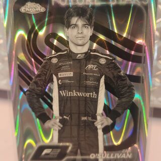 2024 Topps Chrome F1 Qualifying Lap Zak O'Sullivan F2 #29 Black & White Ray Wave Refractor