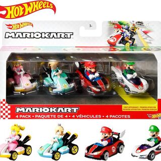 Hot Wheels MarioKart Character Car 4 Pack