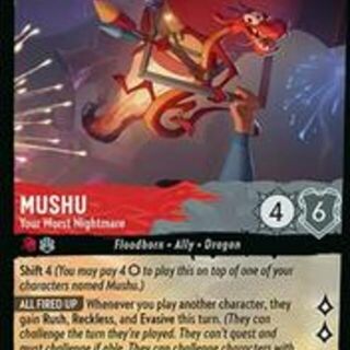 Disney Lorcana: Reign Of Jafar RARE Mushu - Your Worst Nightmare #142/204