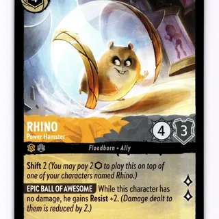 Disney Lorcana: Reign Of Jafar SUPER RARE Rhino - Power Hamster #30/204
